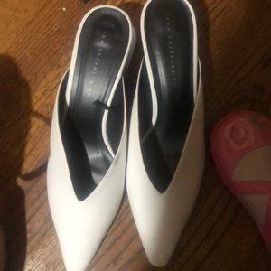 Zara white mule pump low heel. Like a size 10